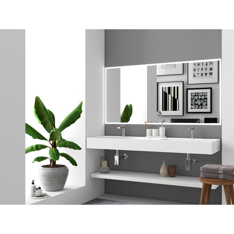 Juniper 60" Rectangular Modern Wall Mounted Bathroom Sink with Concealed Drain Plate - White Carrara Finish, Single