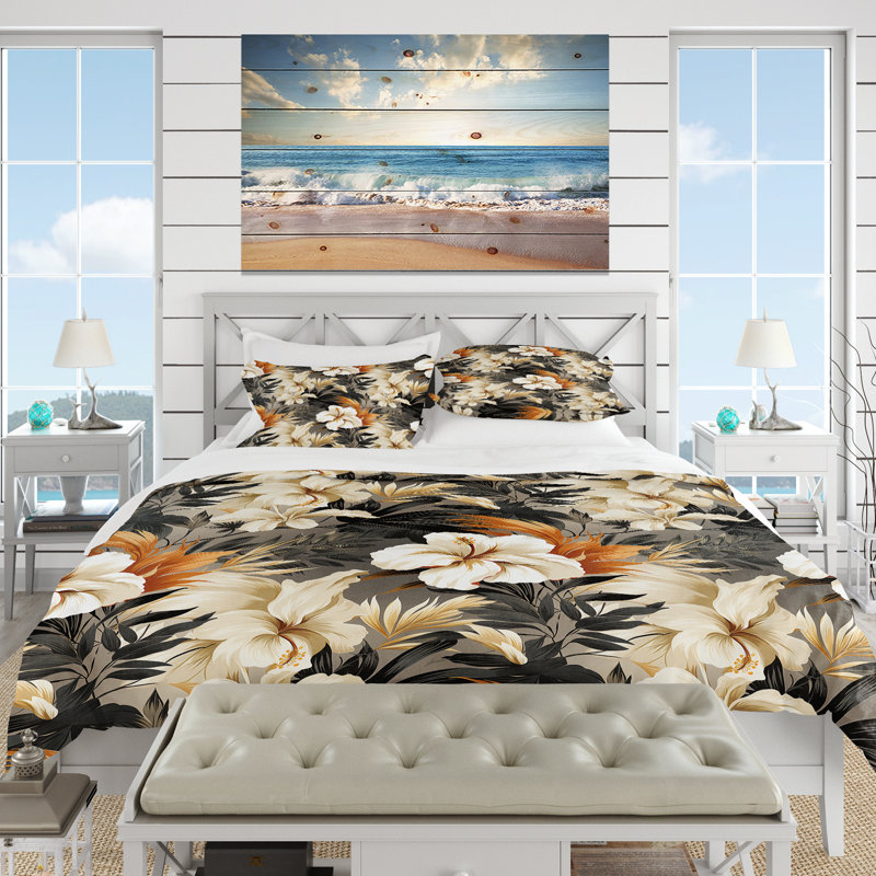 Literie Neutre Mirage Tropical, Housse de couette simple + 1 taie décorative stan