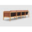 Canapé modulaire d'extérieur en teck Haven avec coussins Sunbrella en pierre grise-66452858-128797538