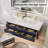 Melora 60" Wall-Mounted Modern Bathroom Vanity With Double Sink, Soft-Close Drawers, White Stone Countertop & LED Light-777882550