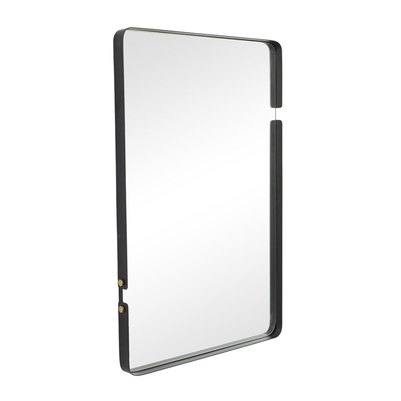 Rockdale Black Metal Rectangular Wall Mirror