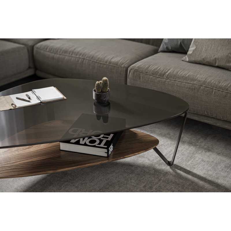 Dino Coffee Table, 15.5" H x 44" L x 27" W, Natural Walnut