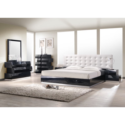 Ensemble de chambre configurable avec lit tapissier Mcinerney