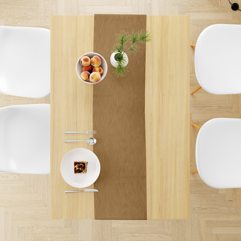 Chemin de table Acsa, 13 po x 72 po, Muscade