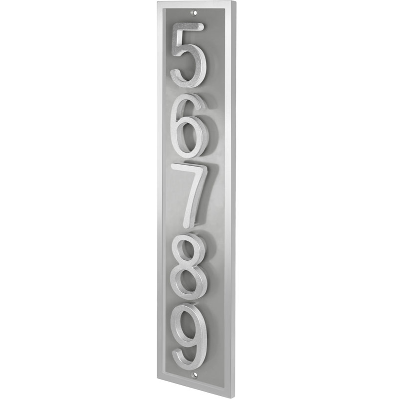 Plaque d'adresse flottante en aluminium Royal Shade, Argent argent, Oui, Gris