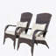 Chaise de patio avec coussins (coussin beige)-225706331