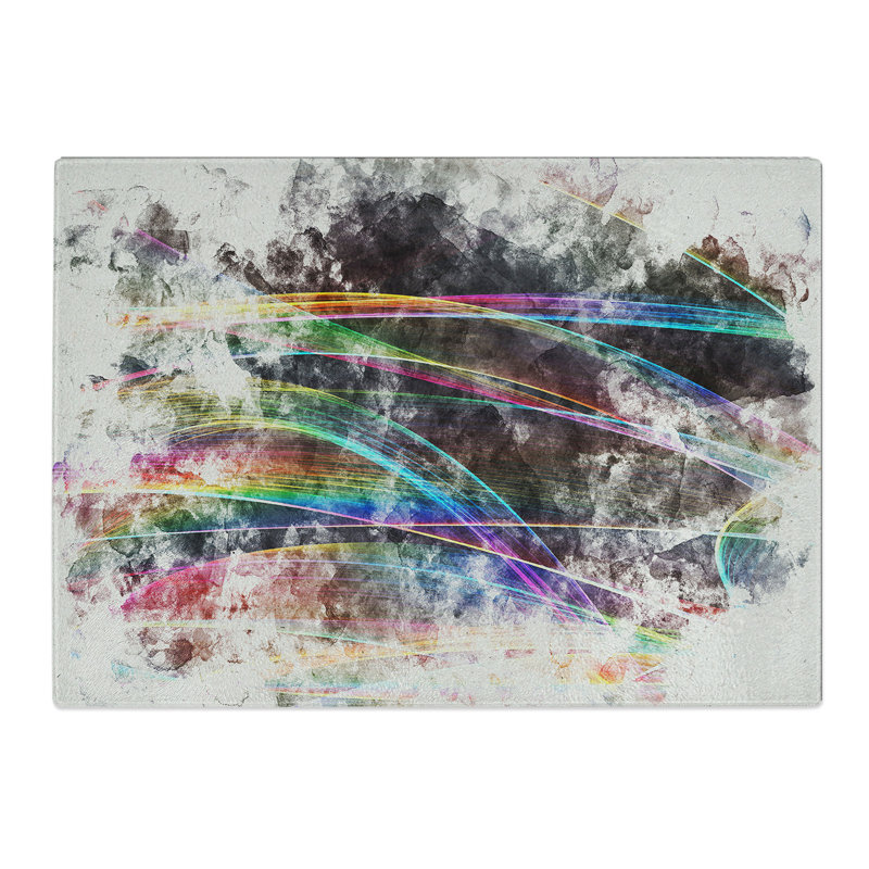 Vol (1) Watercolour Chopping Board, 0.4cm H x 28.5cm W x 39cm L