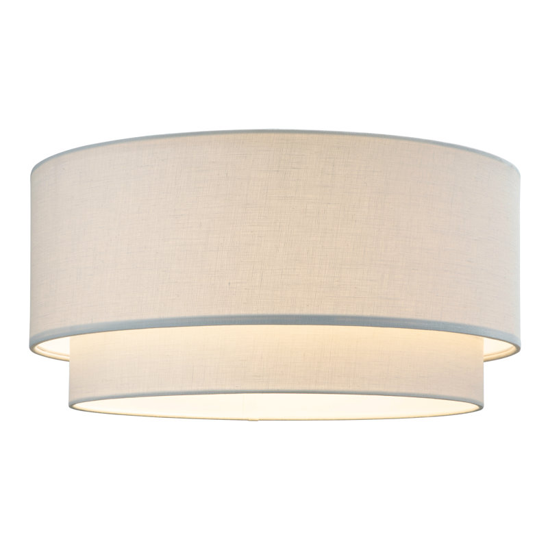Artiva Large Premium Double Drum Linen Shade, Ivory