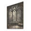 «Midnight Gothic Winter Window View III - Winter Landscape on Wood Print»-1036790068