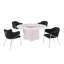 Ensemble de salle à manger en marbre blanc avec chaises Lazy Susan et Boucle-2098084978-2098084986