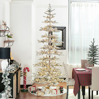 Johvan Slender Green Most Realistic Fir Christmas Tree with LED Lights