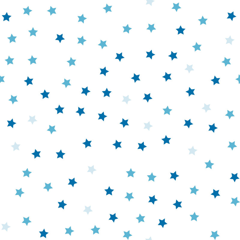 Twin Blue Microfiber Deep Pocket Star Print Sheet Set