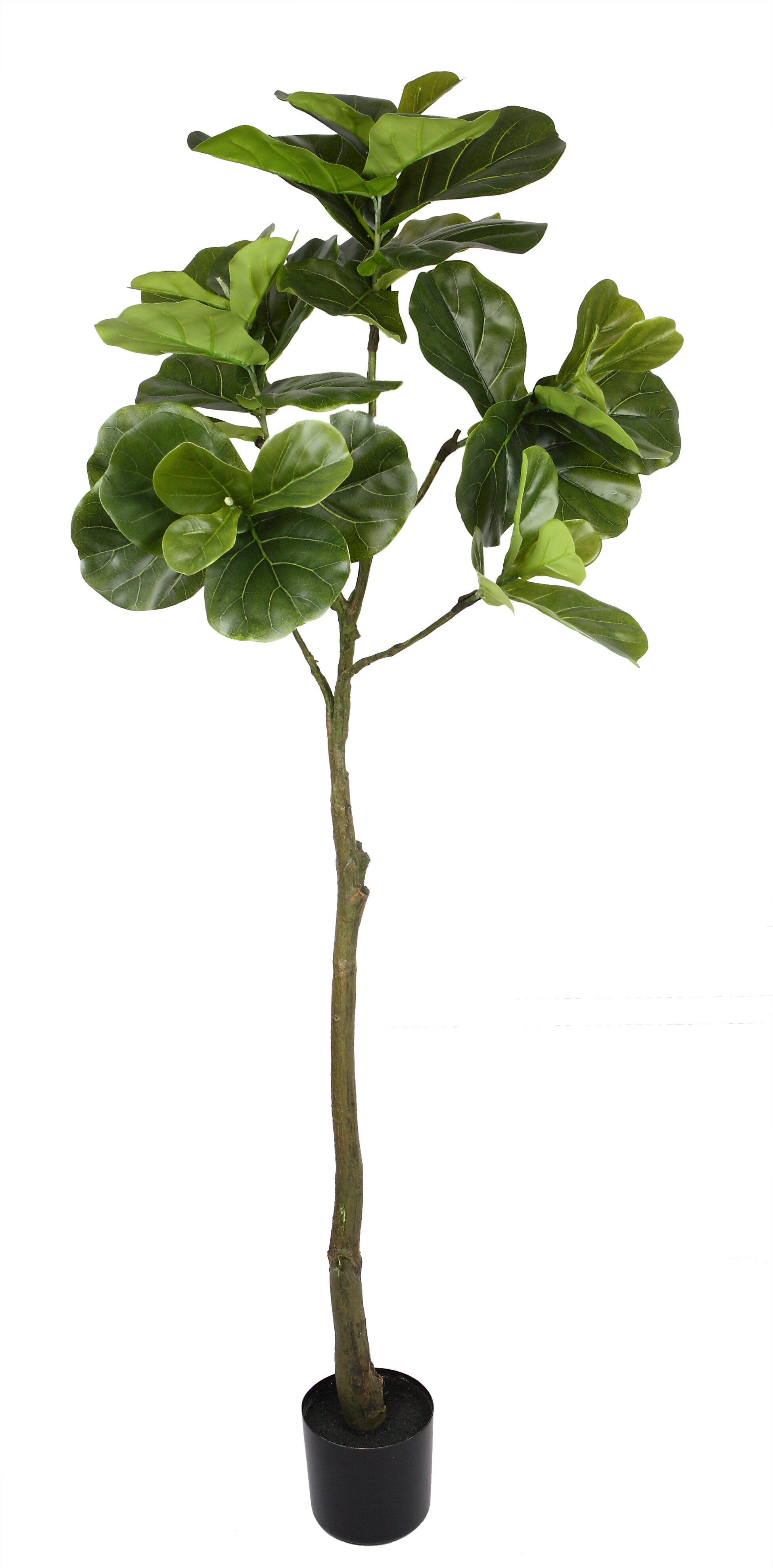 Gracie Oaks 68'' Faux Fiddle Leaf Fig Tree in Pot Liner | Wayfair