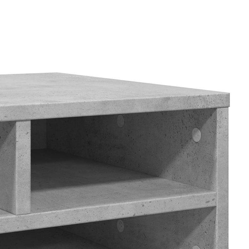 22.5cm H Printer Stand, Concrete Grey, 22.5cm H x 49cm W x 40cm D