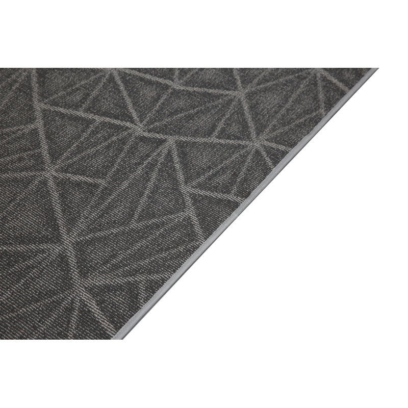 Tapis raffiné à motif raffiné gris, Carré 2 pi