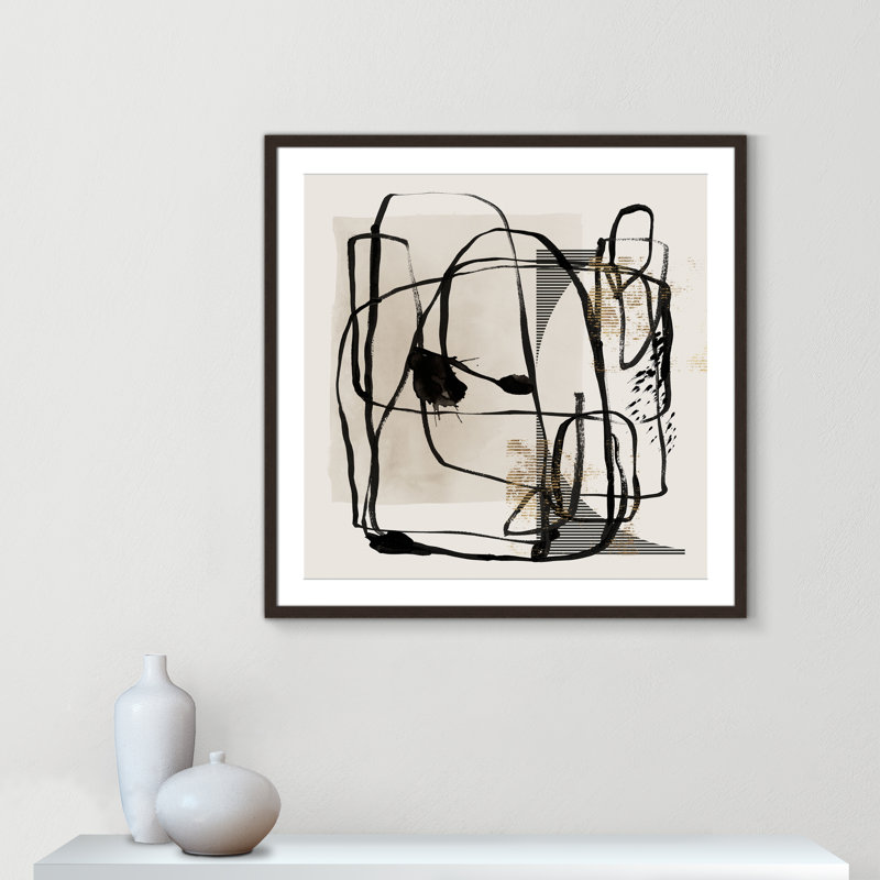 «Blot I» par Isabelle Z, Noyer à grain ouvert, Matted Print, L 32 po x H 32 po