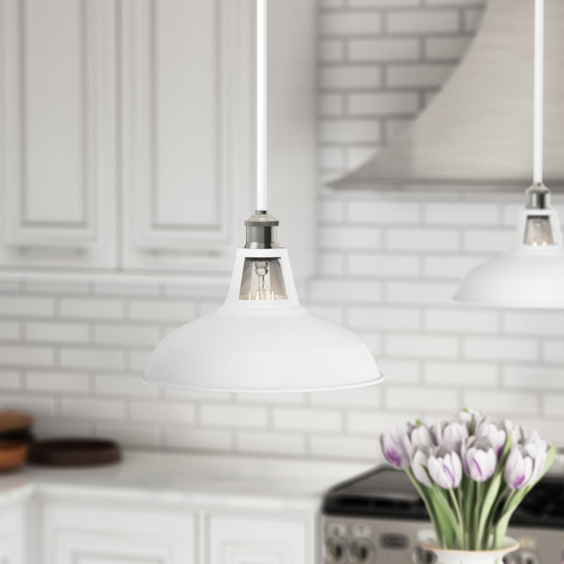 Sigala 1 - Light Single Pendant, White, 15" H x 12" W x 12" D