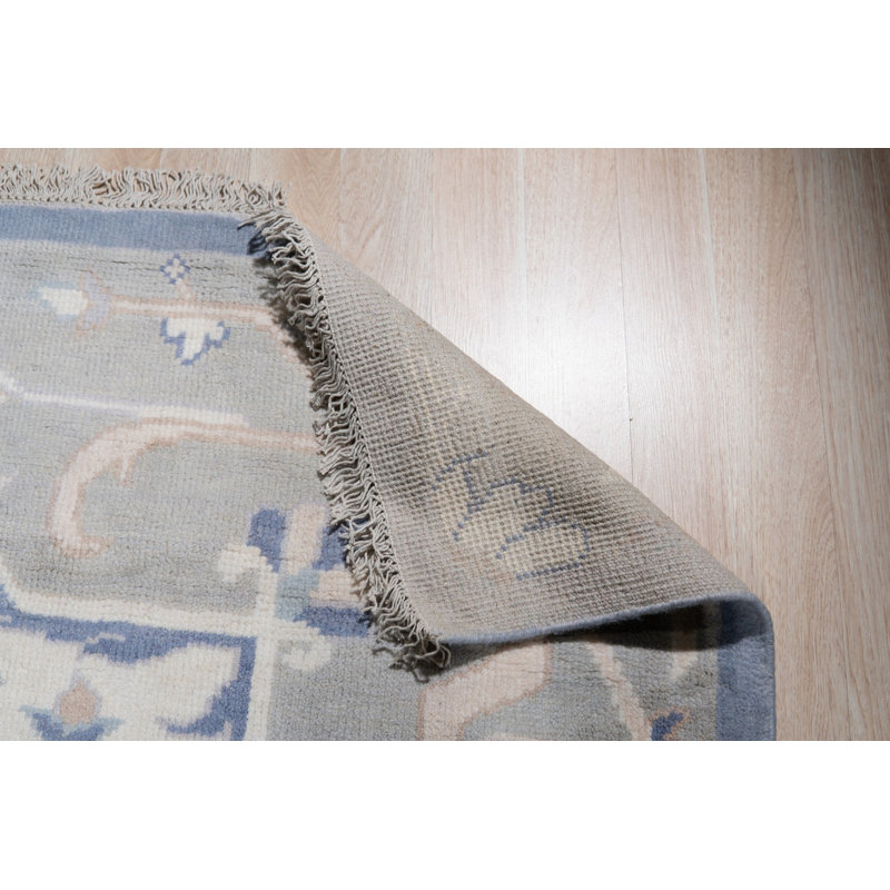 Hand Knotted Wool Floral Area Rug, 10' x 14'