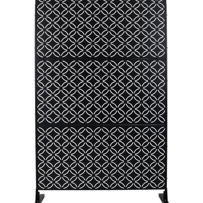 Panneaux de clôture pour l'extérieur et l'intérieur en métal - l 76 po H48 po pour terrasse de balcon Ps107 écran noir H x 48 po autoportant