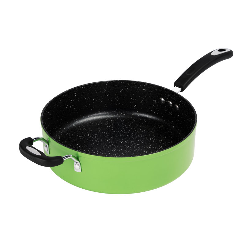 Green Aluminum Non-Stick Sauce Pan with Lid, 12"