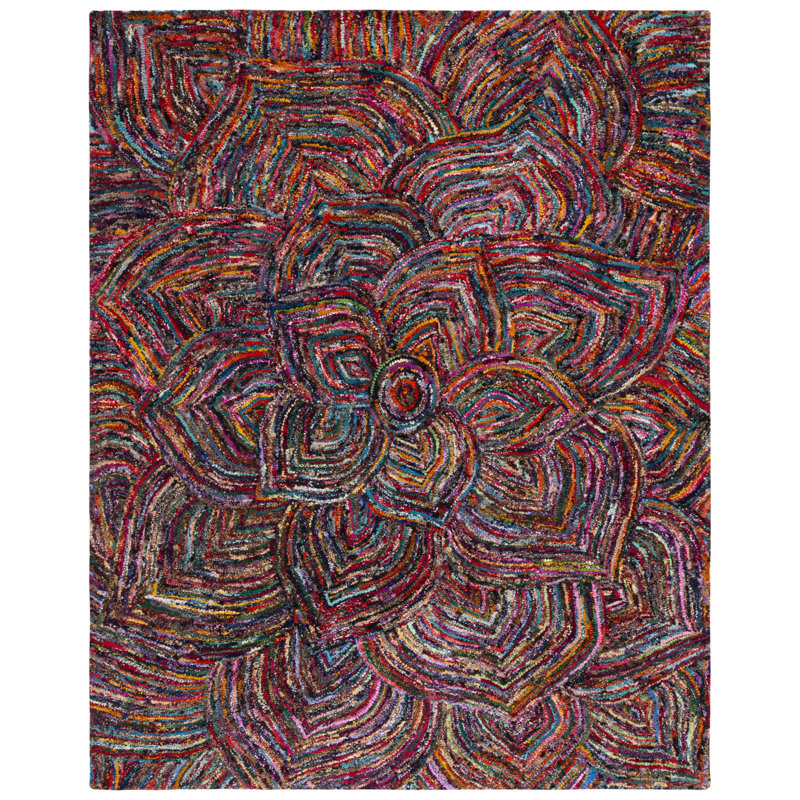 Anaheim Hand Tufted Cotton Floral Rug, Rectangle 8' x 10'