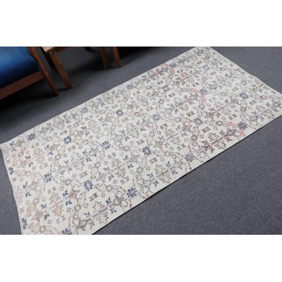 Handmade Vintage Turkish Oushak Runner Rug in Pastel - Unique Wool Area Carpet