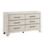 Commode 58 po Ava, 6 tiroirs avec poignées de bar argent antique, gris poussiéreux