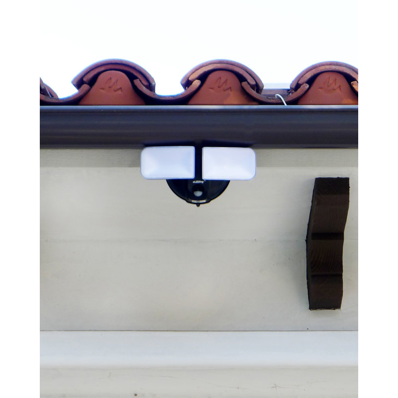 LED Solar Power Dusk to Dawn Outdoor Security Flood Light with Motion Sensor, Black