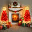 Arbre de Noël illuminé en forme de chapeau de Noël, ensemble de 2 arbres artificiels de 4 pi avec lumières blanches chaudes, arbre de Noël pour la décoration intérieure et extérieure
