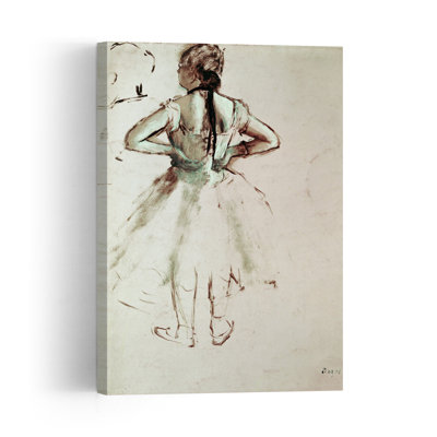 Dancer Viewed From The Back Abstract Contemporary Wall Art Print by Edgar Degas - Wrapped Canvas Print