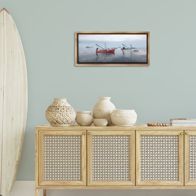 «Boat Harbor Seascape», art mural encadré par Lori Deiter