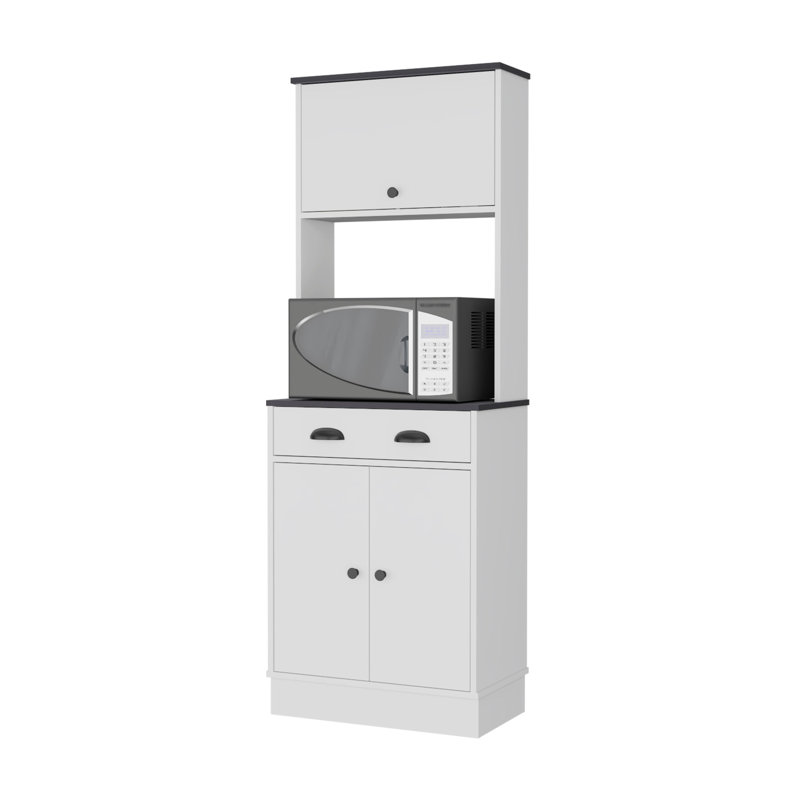 Modern Wood Kitchen Pantry In White And Black: Functional Attractive Storage Unit Stylish Elegant Practical