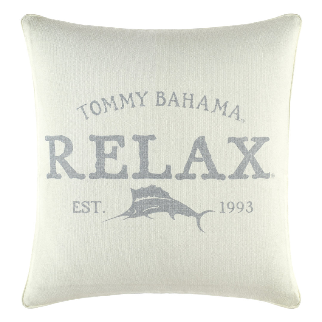 Tommy Bahama Relax Grey Cotton Throw Pillow Tommy Bahama Home
