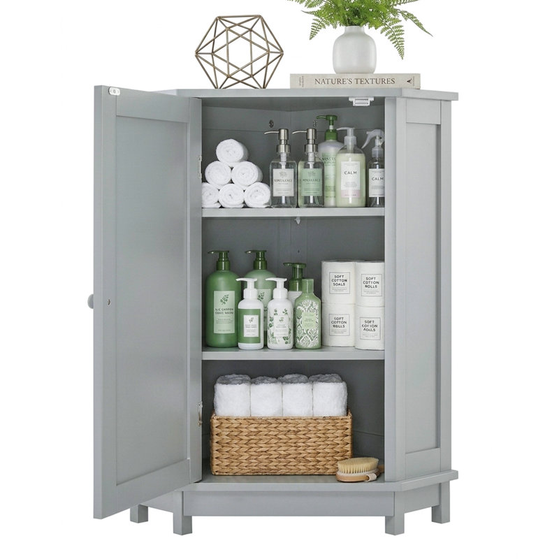 Armoire d'angle avec tablettes réglables