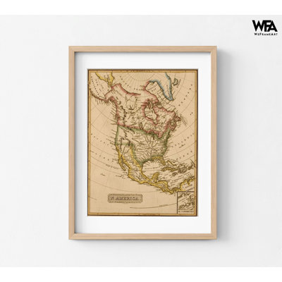 «North America 1817» par Vintage Cartes, impression de carte rétro américaine, Art mural de l'Amérique du Nord, grande carte américaine, décor de classe histoire