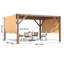 Pergola en bois 12 x 14 pi avec auvent rétractable pour parasol, structure solide, pergola d'extérieur pour la cour, la terrasse et le jardin (brun rougeâtre)
