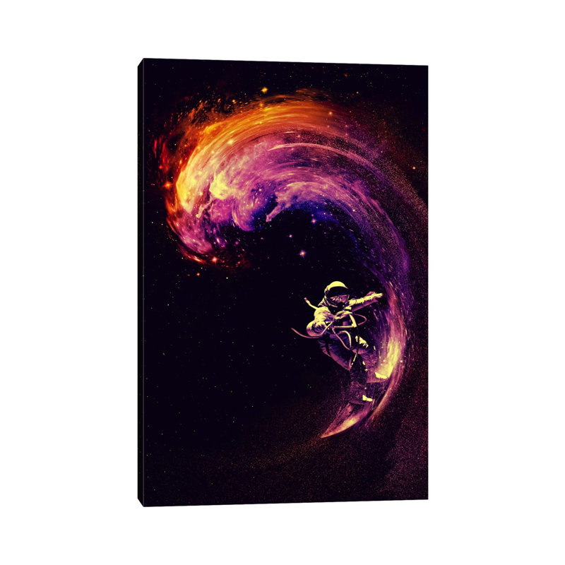 Space Surfing by Nicebleed - Wrapped Canvas Print, 45.72cm H x 30.48cm W x 1.91cm D