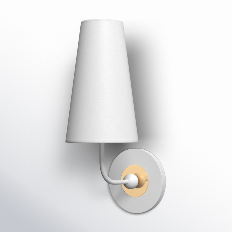 Tropez Steel Armed Sconce, Aged Brass/White