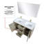 Meuble-lavabo double en acacia rustique 48 po X P 20 po , Comptoir en quartz blanc, ensemble de robinets en nickel brossé et Miroir