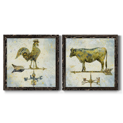 «Americana Rooster», ensemble de 2 impressions sur toile