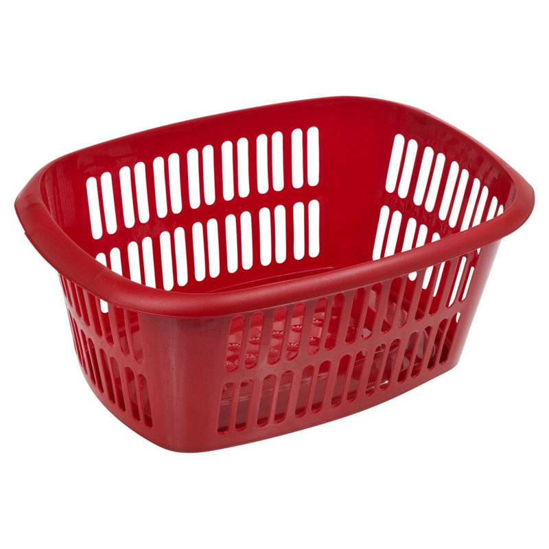 Plastic Laundry Basket, Glitter Red
