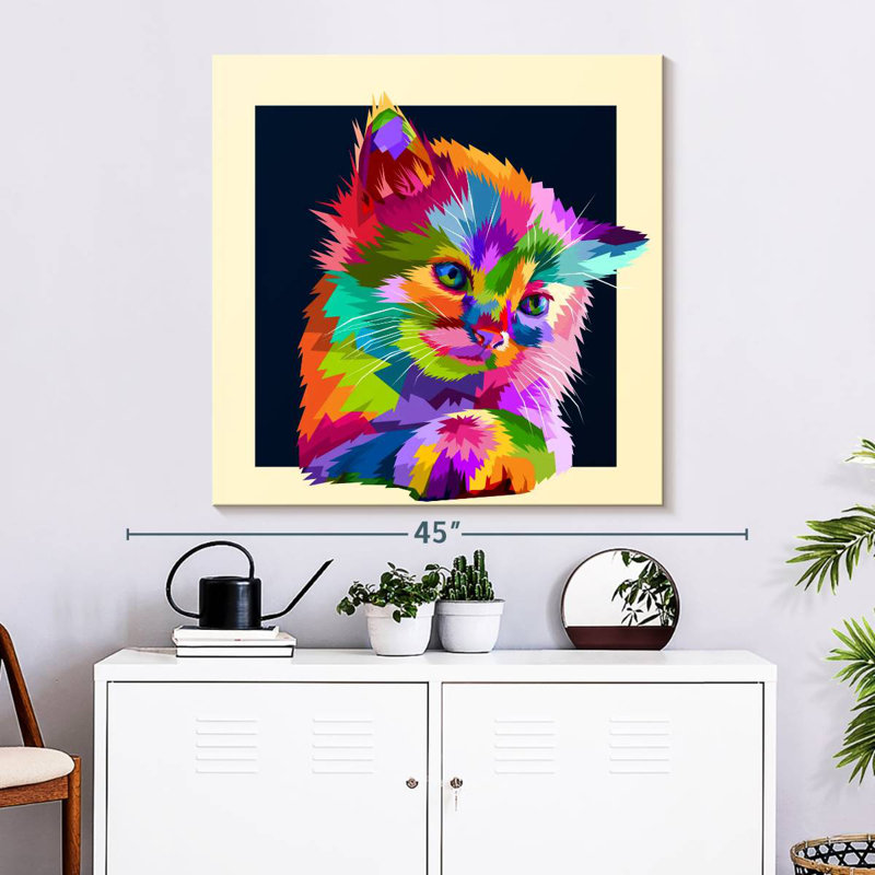 Crowle Neon Cat, H 33 po x l 33 po
