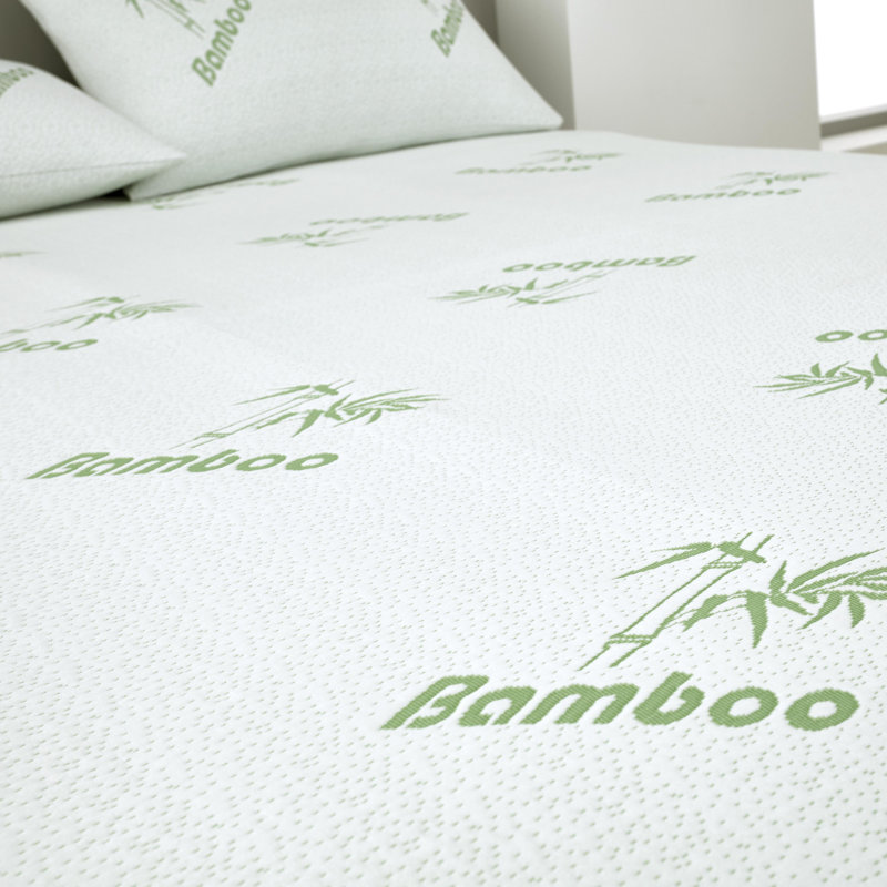 Bamboo Mattress Topper Quilted 2cm Thick Breathable Cooling Soft Fabric Hypoallergenic Antibacterial Soft Bed Pad for Superior Sleep Comfort