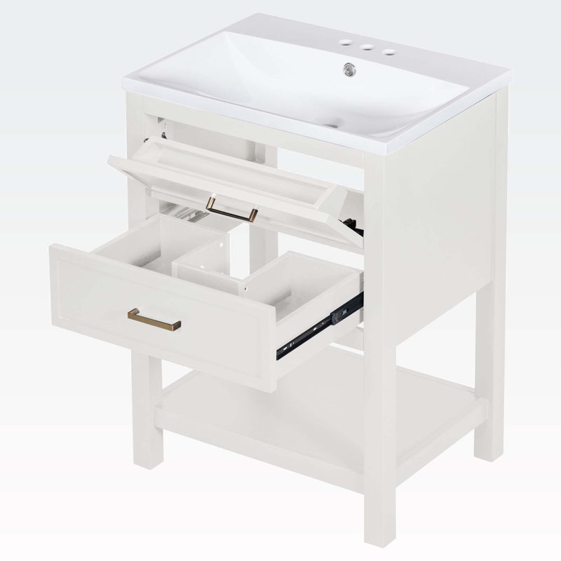 Ensemble de meuble-lavabo simple 24 po Zakar, Blanc