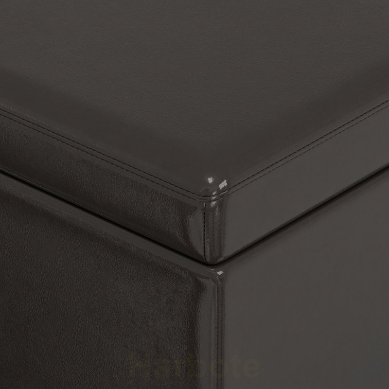 Très grand banc repose-pieds avec rangement, Brun