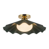 Furrow 16-in Red Semi-Flush Mount