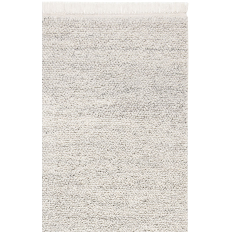 Tapis gris en laine à poils longs Wyly, Rectangle 9 pi x 12 pi