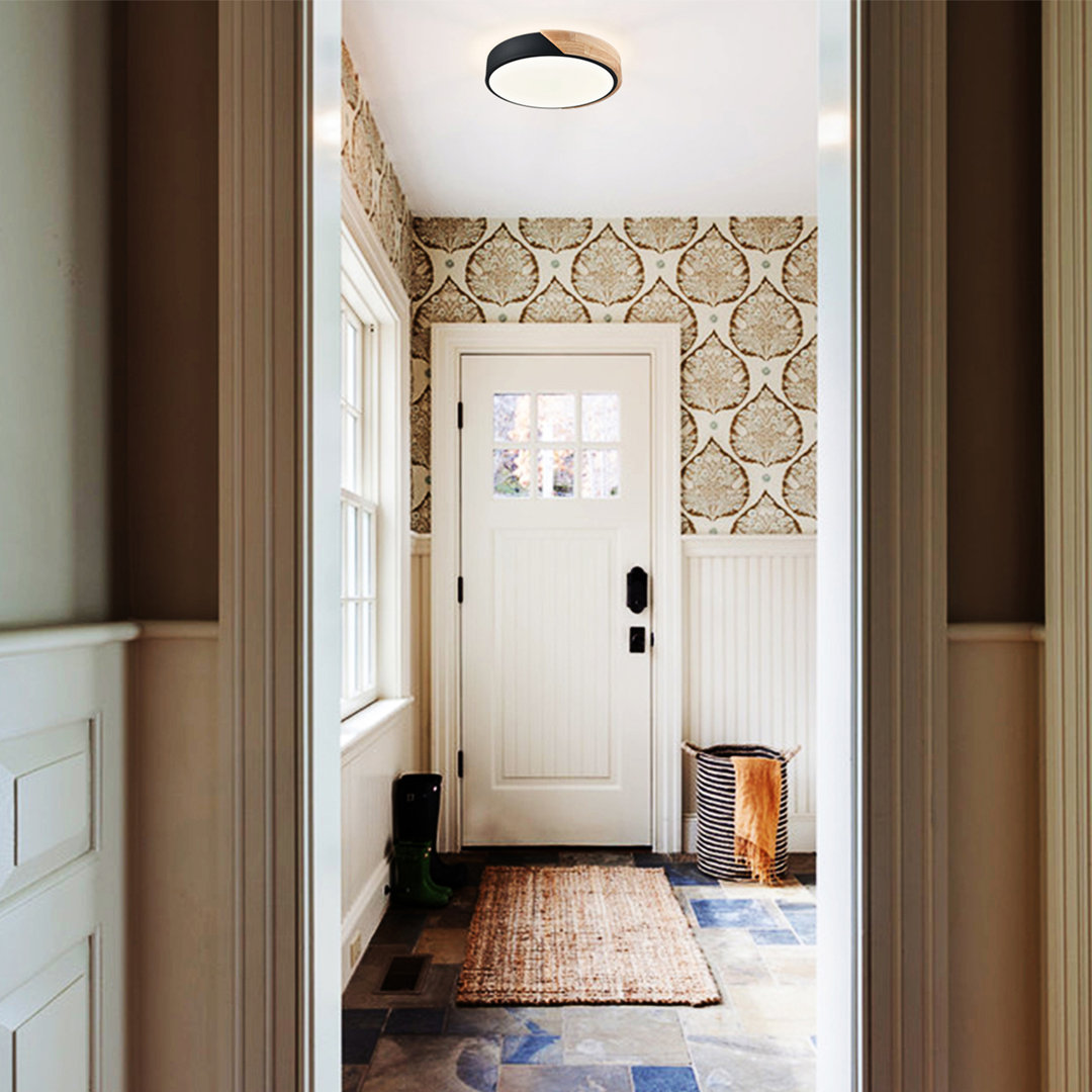 Drexton Wood LED Flush Mount Ceiling Light (Set of 2) Wrought Studio™ Fixture 