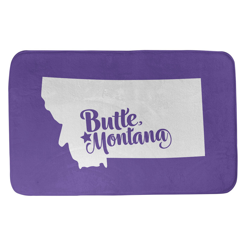 Tapis rectangulaire antidérapant pour salle de bain, L 17 po x L 21 po, Mauve, Bismarck, Dakota du Nord