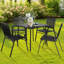Ensemble repas d'extérieur 5 pièces avec table carrée et 4 chaises empilables en plastique, structure toutes saisons-673800323